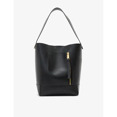 Allsaints Womens Black Alba Leather Tote Bag
