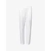 Allsaints Womens White Aleida Straight-leg High-rise Stretch Recycled-polyester Trousers