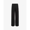 Allsaints Womens Aleida Wide-leg Mid-rise Recycled Polyester-blend Trousers Black