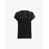 Allsaints Anna Snake Print Devore T-shirt In Black