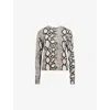 Allsaints Anouk Slim Fit Merino Wool Cardigan In Flow Ecru Whit