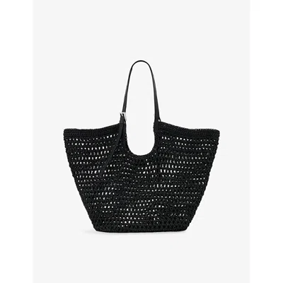 Allsaints Womens  Ara Knotted Leather Tote Bag In Black