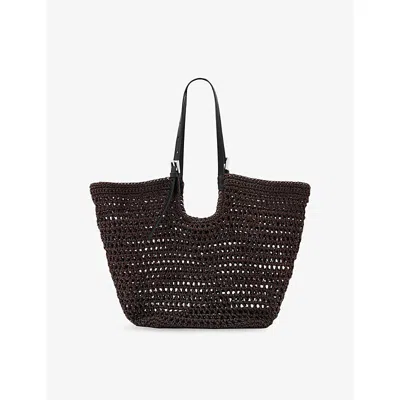 Allsaints Womens  Ara Knotted Leather Tote Bag In Burnt Umber Re