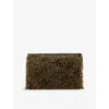 Allsaints Womens Warm Brass Bettina Bead-embellished Canvas Clutch Bag In Brown