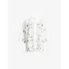 Allsaints Womens  Charli Floral-embroidered Woven Shirt In Snow White