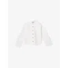 Allsaints Womens White Clary Cut-out Relaxed-fit Cotton Shacket In White