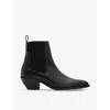 Allsaints Fox Pointed Western Leather Boots In Black