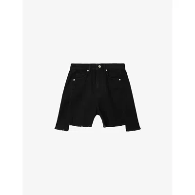 Allsaints Womens Black Frankie High-rise Denim Shorts