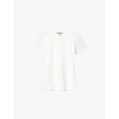 Allsaints Womens Chalk White Gia Short-sleeve Cotton T-shirt