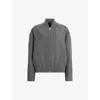 Allsaints Hackney Cropped Bomber Jacket In Grey