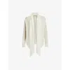 Allsaints Womens Jade Semi-sheer Wool-blend Cardigan Chalk White In Chalk White