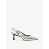 Allsaints Idiya Metallic Leather Slingback Heels In Multi