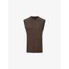 Allsaints Womens Bitter Brown Imogen Sleeveless Cotton Tank Top Xs