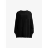 Allsaints Ines Recycled Cashmere Wool Blend Jumper In Black