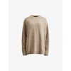 Allsaints Ines Recycled Cashmere Wool Blend Jumper In Doe Brown