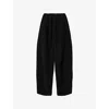 Allsaints Womens Black Jett Wide-leg Lyocell-blend Trousers