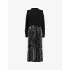 Allsaints Jinx 2-in-1 Printed Pleated Maxi Dress In Jinx Taupe Bro