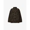 Allsaints Womens Leppo Brown Leopard-print Relaxed-fit Denim Jacket In Brown