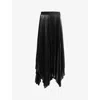 Allsaints Phia Metallic Pleated Skirt In Metallic Grey