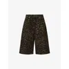 Allsaints Womens Leppo Brown Louie Leopard-print A-line Long Cotton Shorts