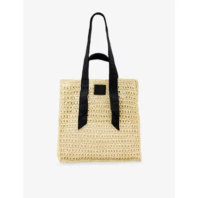 Allsaints Womens Unbleached Whi Lullah Raffia Tote Bag