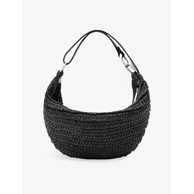 Allsaints Womens Black Luna Micro Paper Shoulder Bag