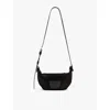 Allsaints Womens Deep Burnt Red Madea Luxury Logo-embossed Leather Cross-body Bag In Black