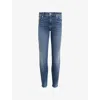 ALLSAINTS WOMENS DEEP ROYAL BLU MILLER PUSHUP SKINNY-LEG HIGH-RISE ORGANIC COTTON-BLEND STRETCH-DENIM JEANS