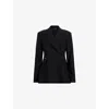 Allsaints Womens Black Mimmie Double-breasted Stretch Wool-blend Blazer In Black