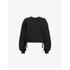 Allsaints Womens  Mira Cropped Cotton-jersey Sweatshirt In Black
