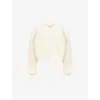 Allsaints Mira Haven Tie Hem Cotton Sweater In Gardenia Cream