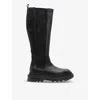 Allsaints Monica Knee High Leather Boots In Black