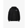 Allsaints Womens Black Omnium Amphia Oversized Cotton-jersey Hoody