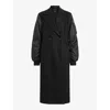 Allsaints Paulah Mixed Media Coat In Black