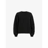 Allsaints Womens Peggy Zip-sleeve Organic-cotton Sweatshirt Black