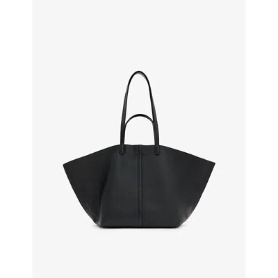 ALLSAINTS WOMENS BLACK PHOENIX SIDE-SEAM LEATHER TOT