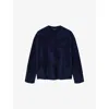 Allsaints Womens Midnight Blue Rebel Crew-neck Regular-fit Brushed-cashmere Jumper In Blue