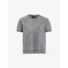 Allsaints Rebel Brushed Cashmere Knitted T-shirt In Grey Marl