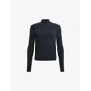 Allsaints Womens Midnight Blue Rina Roll-neck Long-sleeve Stretch-woven Top