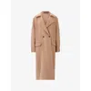 Allsaints Womens Camel Brown Sellema Notched-lapel Wool Blend Coat In Neutral