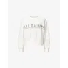 Allsaints Womens  Separo Sequin-embellished Cotton-blend Sweatshirt In Optic White