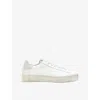 Allsaints Womens White Shana Logo-print Leather Low-top Trainers In White