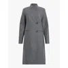 Allsaints Womens Eiffel Grey Sidney Stand-collar Regular-fit Wool And Recycled Cashmere-blend Coat