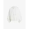 Allsaints Womens  Talon Underground Logo-print Relaxed-fit Cotton-jersey Hoody In Optic White