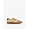 Allsaints Metallic Low-top Sneakers In Gold/sand Brow