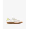 Allsaints Womens  Thelma Logo-embossed Metallic Leather Low-top Trainers In Silver/off Whi