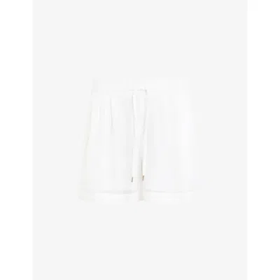 Allsaints Womens Snow White Tysh Elasticated-waist Woven Shorts