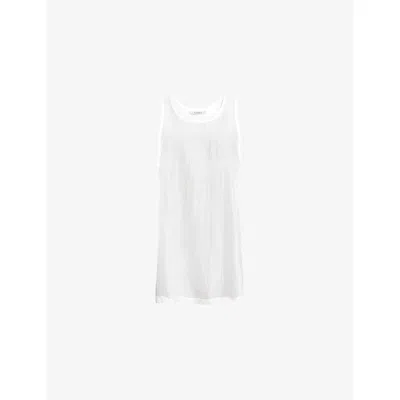 Allsaints Womens Snow White Tysh Sleeveless Lyocell-blend Top
