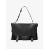 ALLSAINTS WOMENS BLACK URSA GRAINED LEATHER SATCHEL