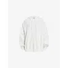 Allsaints Womens Ashen White Patch Talon Oversized Cotton-jersey Hoody